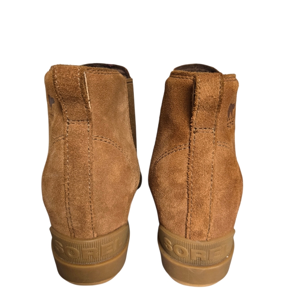 SOREL Evie II Chelsea Wedge Ankle Booties Tan Leather Waterproof‎ - Picture 7 of 16